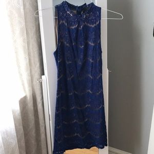 Blue Lace - Bodycon Dress - Size S (fits like XS)